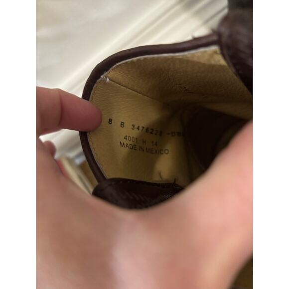 Frye Boots JAMIE STITCH Pull On Dark Brown Womens Size 8 Leather Short - Picture 8 of 9